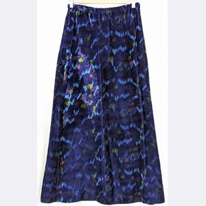 Vintage 1970s Long Jewel-Tone Velvet Skirt Boho Hippie